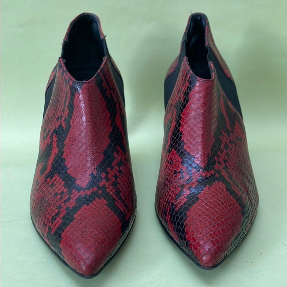 Rag & Bone Dark Red and Black All Leather Heeled Booties - Picture 5 of 14